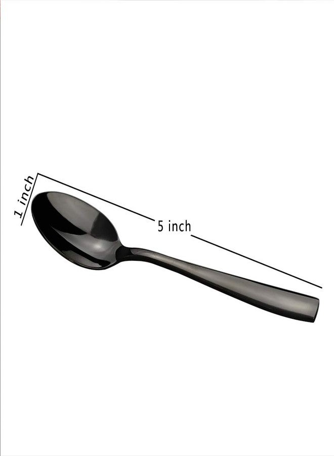 Teyyvn 8-Pack Black Stainless Steel Coffee Spoons, Demitasse Espresso Spoons Set - Image 3