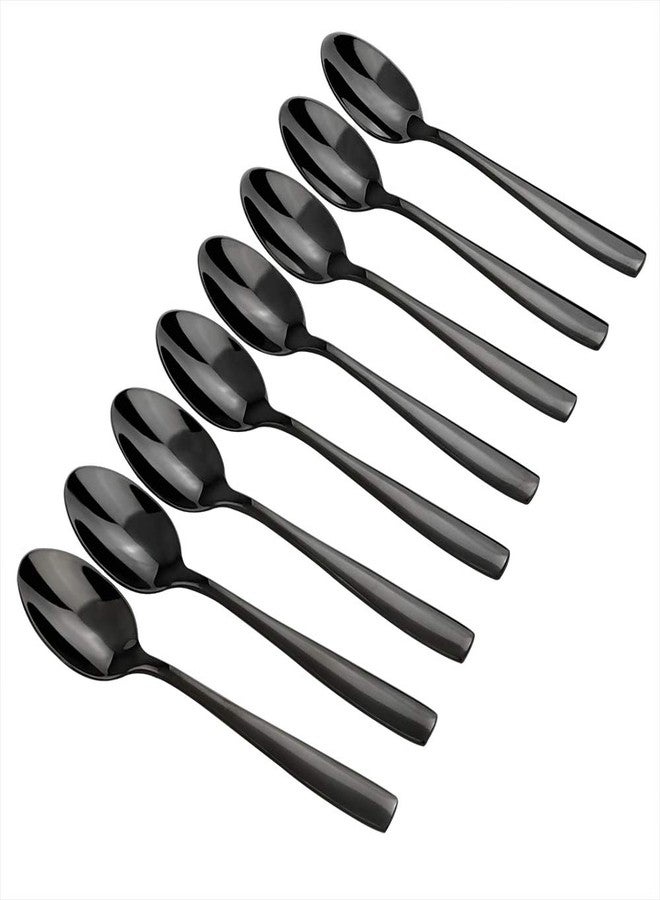 Teyyvn 8-Pack Black Stainless Steel Coffee Spoons, Demitasse Espresso Spoons Set - Image 1