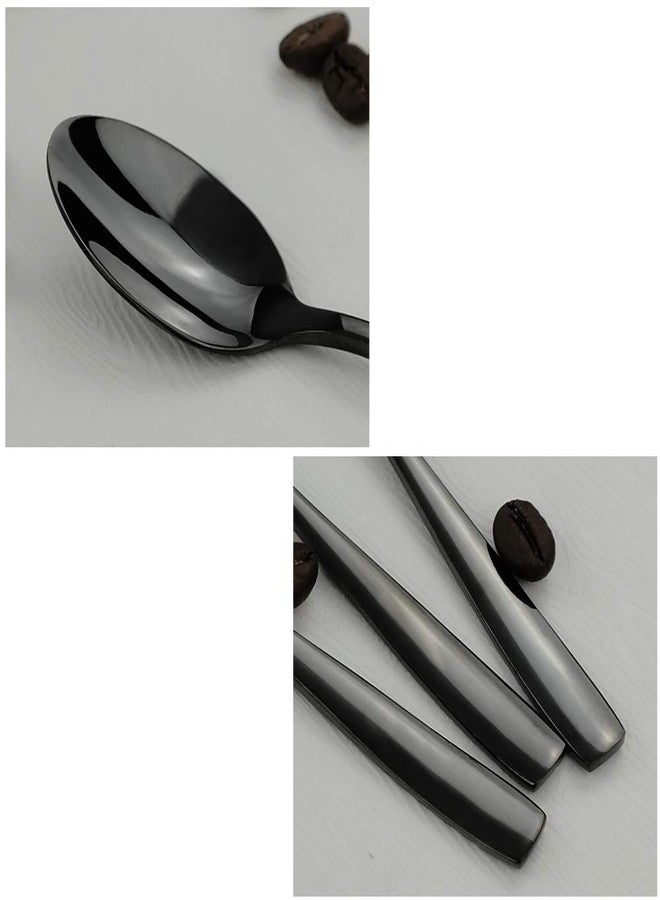 Teyyvn 8-Pack Black Stainless Steel Coffee Spoons, Demitasse Espresso Spoons Set - Image 2