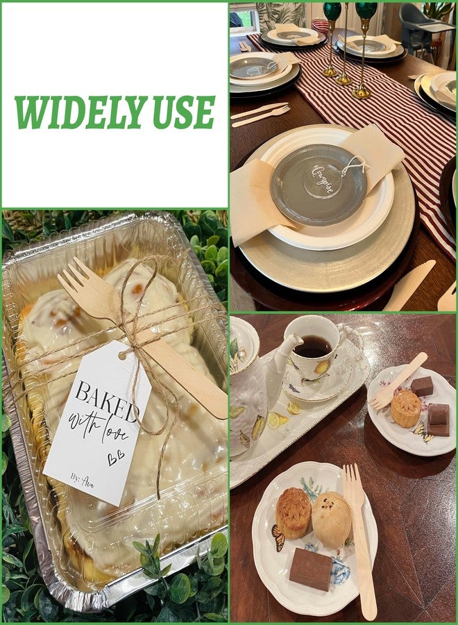ANTETOK Disposable Wooden Cutlery Knives - 100 Pack Wooden Knives Disposable,Biodegradable and Earth Friendly, 6.3 Inch Length Wood Knives - Image 5