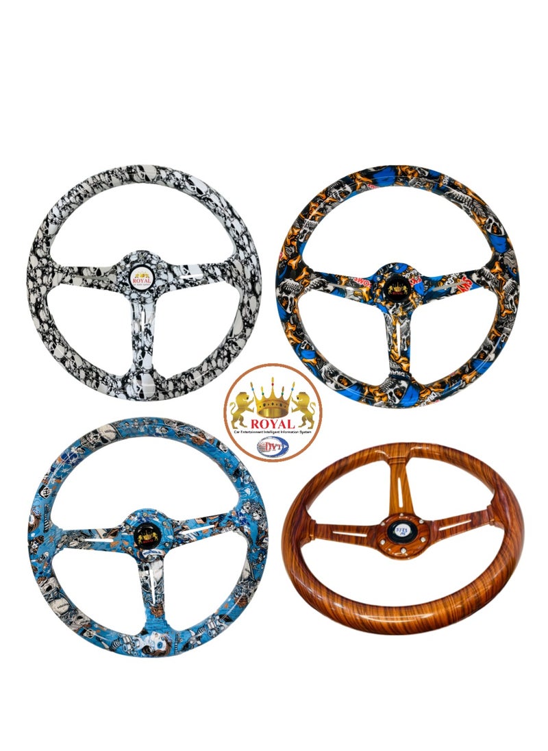 Royal ROYAL - 13.5-inch Wooden Style MOMO Universal 345mm Car Steering Wheel, Sports Look & Grant Classic Wooden Type Horn Style Tuning Car Steering Wheel (DYT-5173) (Wooden)  - Image 5