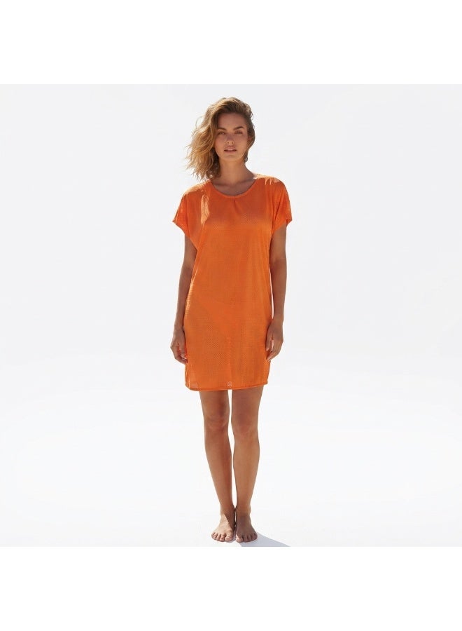 Women's Orange Oversized Beach Cover-up – One Size Fits All (50 - 120 kg) | Perfect for Beachwear & Summer Vacations - Image 5