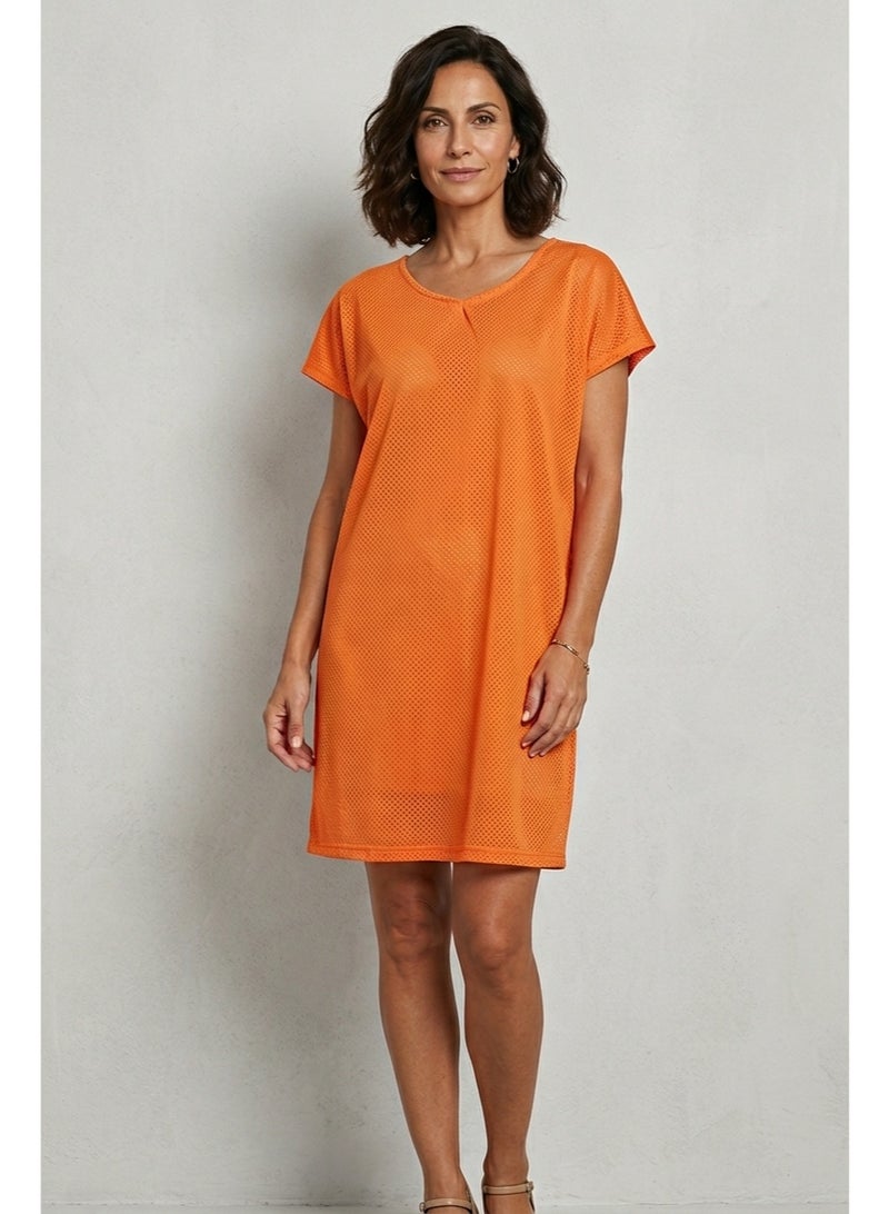 Women's Orange Oversized Beach Cover-up – One Size Fits All (50 - 120 kg) | Perfect for Beachwear & Summer Vacations - Image 2