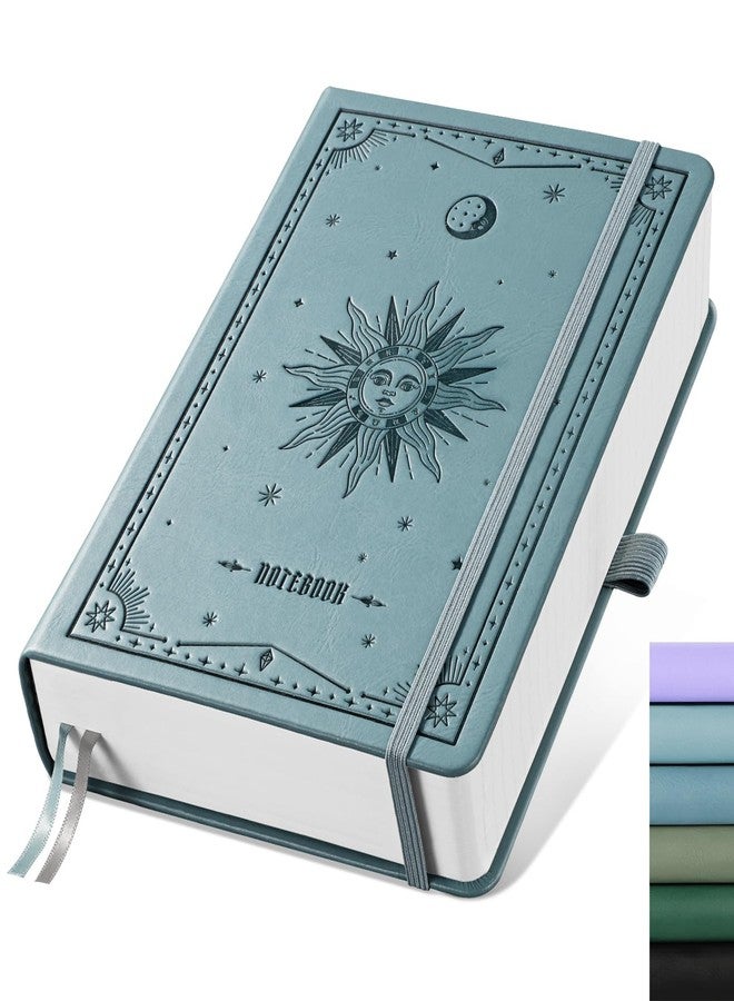 EMSHOI Lined Journal Notebook, 320 Numbered Pages, A5 College Ruled Notebook, with 100 gsm Thick Paper, Hardcover Leather, Contents, Stickers, Inner Pocket, Pen Holder, 5.75 x 8.38-Dark Green - Image 1