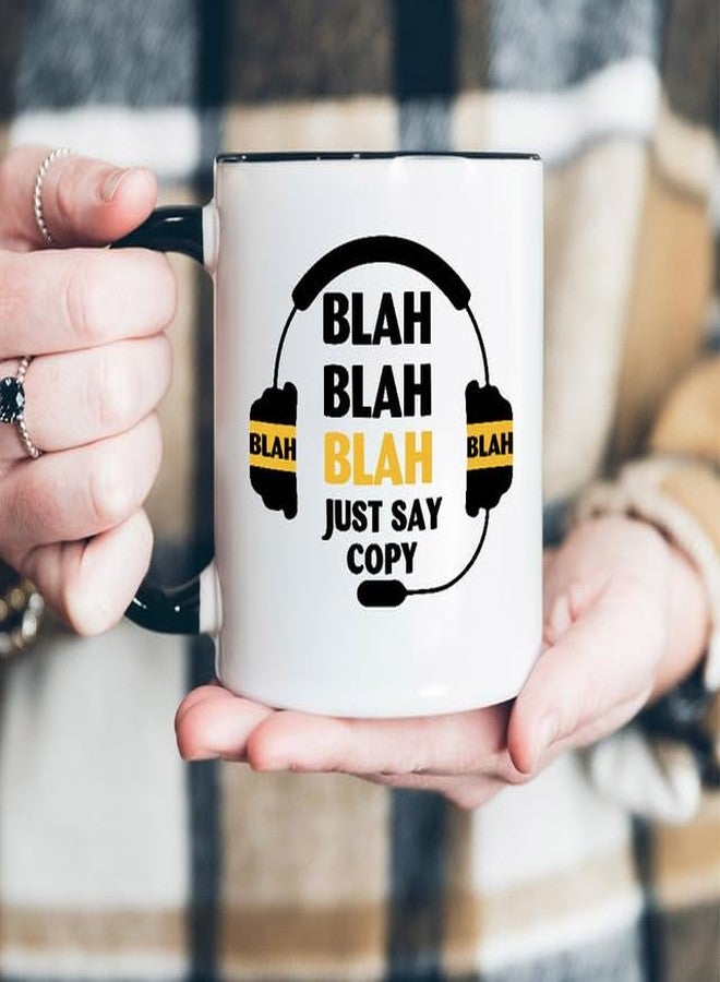 MEDROC 911 Dispatcher Gifts Mug - 11oz with Coaster and Makeup Bag, Say Copy Coffee Cups For Women Men, 911 Telecommunicators Week Appreciation Gift For Emergency Dispatch Employees Staffs Accessories - Image 4