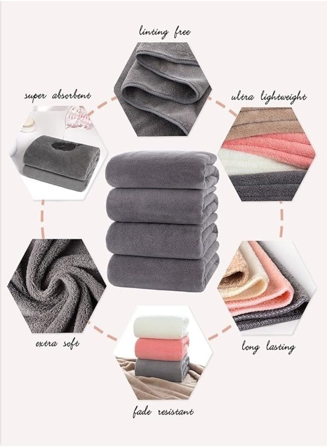REXO - Grey Double-Sided Microfiber Towel Enjoy a luxurious experience and exceptional comfort with this 40 x 75 cm Grey Double-Sided Microfiber Towel; specially designed to meet all your needs, super absorbent, non-scratch and lint-free. - Image 1