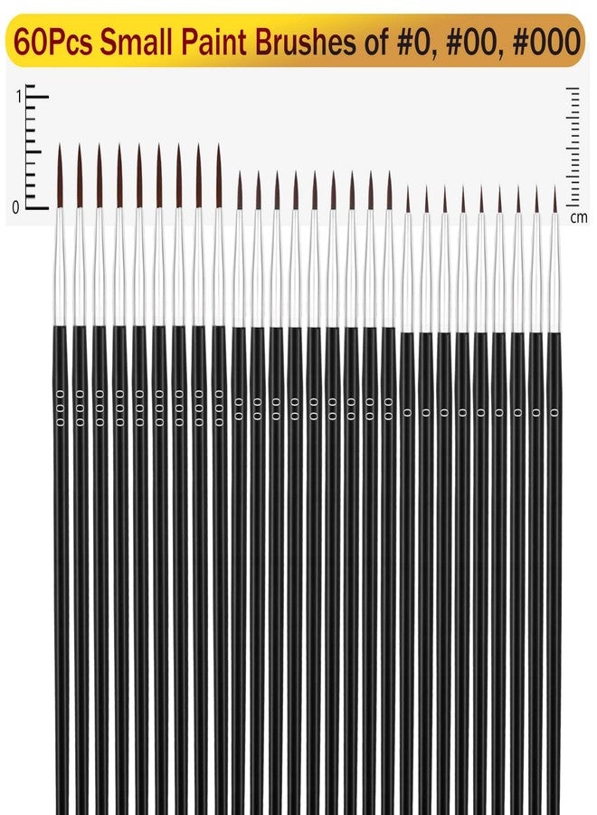 Anezus 60Pcs Thin Detail Paint Brushes Fine Tip Paint Brushes Set with 3 Size #000#00#0 Liner brush for Miniature 40k Model Crafts Watercolor Acrylics Oil - Image 3