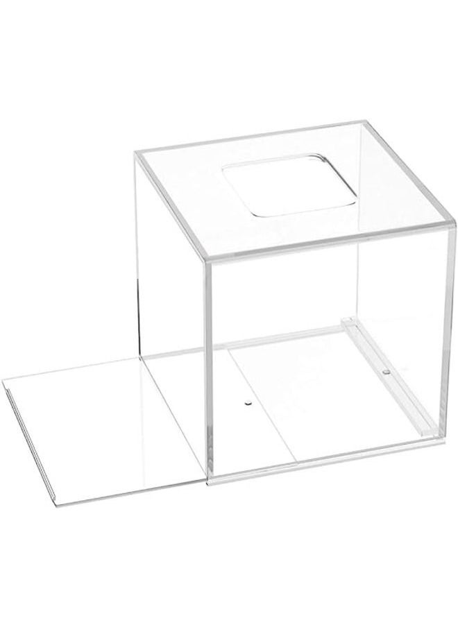SMARTPOINTS - Acrylic Tissue Box Cover 5.4x5.4x5.4'' Clear Tissue Holder Napkin Dispenser for Home Office Restaurant-Clear - Image 1