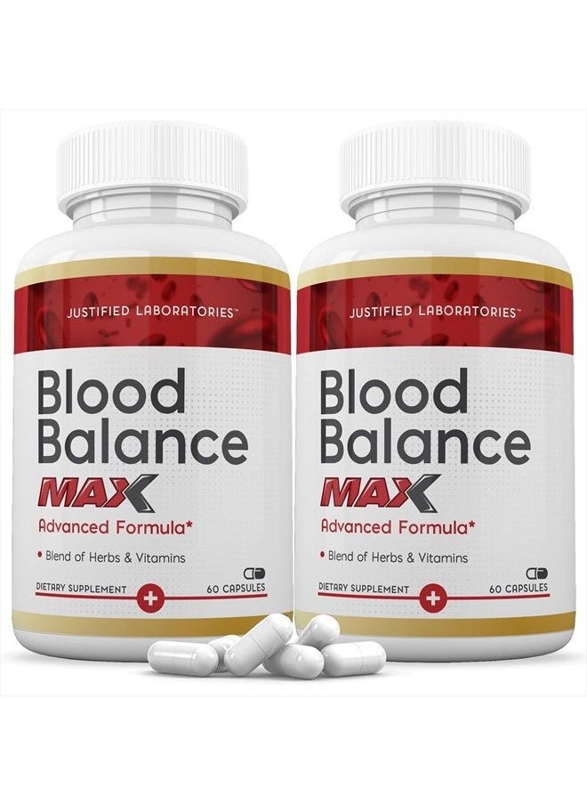 Justified Laboratories - (2 Pack) Blood Balance Max 1295MG Formula Supplement Pills 120 Capsules - Image 1