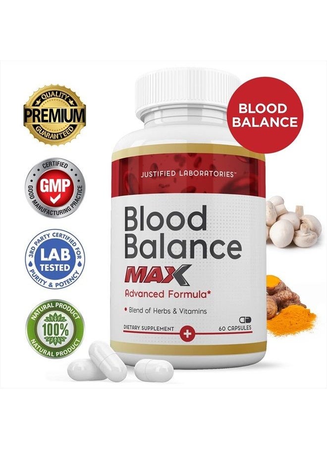 Justified Laboratories - (2 Pack) Blood Balance Max 1295MG Formula Supplement Pills 120 Capsules - Image 1