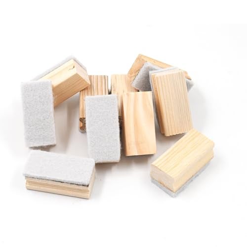 IVEI Wooden Mini Dusters for Blackboards and Whiteboards | Small Marker and Chalk Eraser for Kids (Set of 10) - Image 4