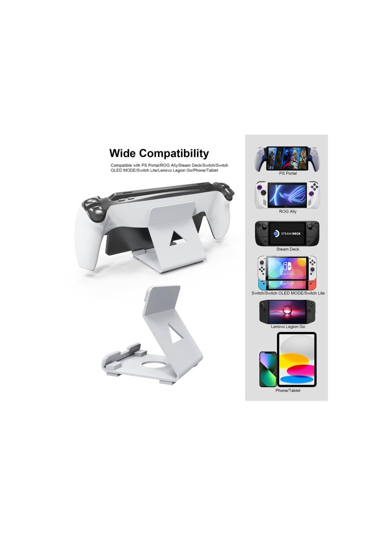 XICEN Metal Stand Designed for Playstation Portal,Super Sturdy Gaming Accessories Holder Stand Compatible with Switch,PS Handheld Console and Mobile Phones (White)  - Image 2