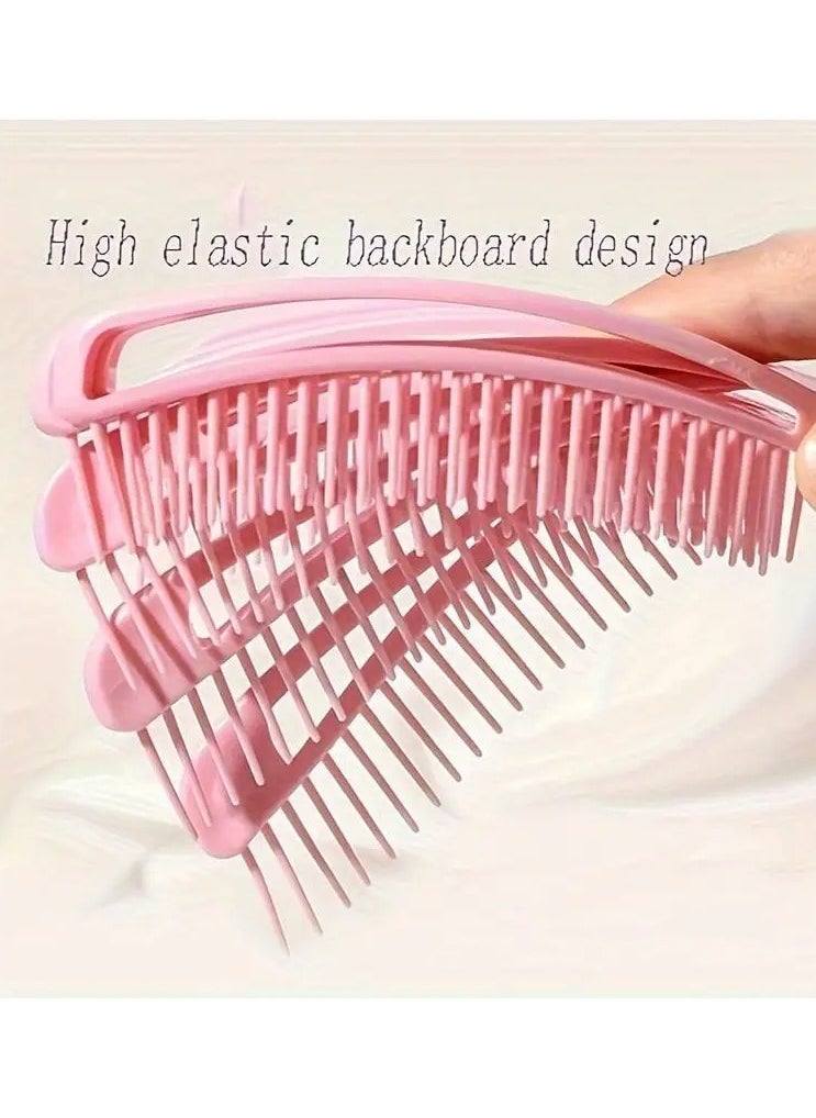 Rozino 2 PCS Shell Comb for Wet and Dry Use, Fluffy Style Large Curved Comb, Smooth and Knot-Free, Eight-Claw Massage Comb  - Image 4