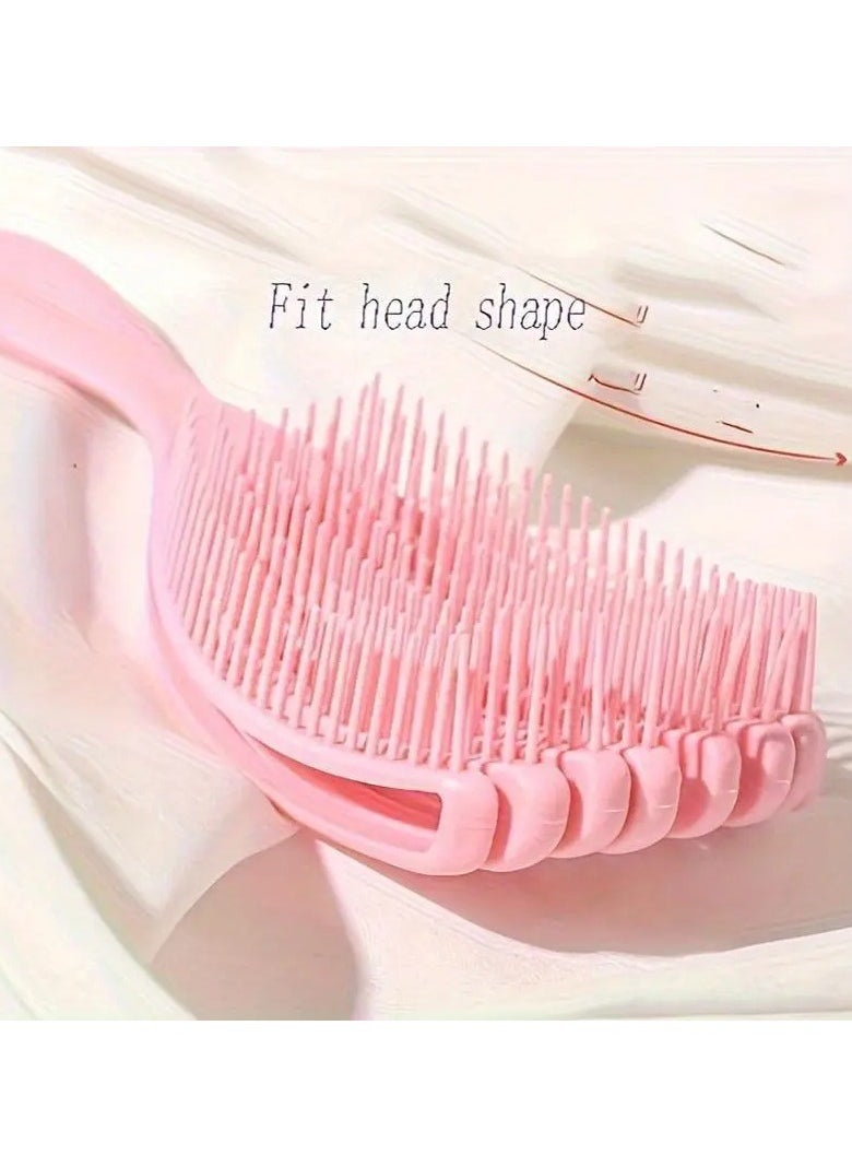 Rozino 2 PCS Shell Comb for Wet and Dry Use, Fluffy Style Large Curved Comb, Smooth and Knot-Free, Eight-Claw Massage Comb  - Image 2