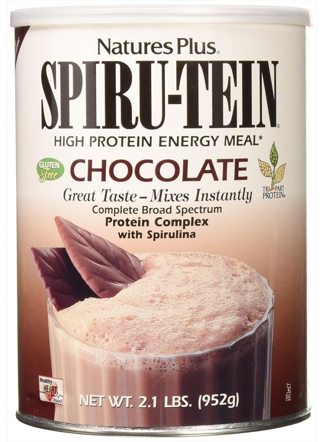 Nature's Plus NaturesPlus SPIRU-TEIN Shake - Chocolate - 2.1 lbs, Spirulina Protein Powder - Plant Based Meal Replacement, Vitamins & Minerals for Energy - Vegetarian, Gluten-Free - 34 Servings - Image 1