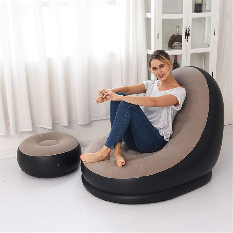 Cpixen Cpixen Inflatable Chair with Household air PumpAir Sofa Inflatable CouchInflatable Lounge Chair for Indoor LivingRoom Bedroom ReadingRoom Office BalconyOutdoor Travel Camping Picnic  - Image 2
