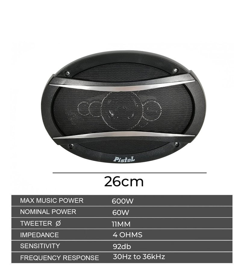 Pistol 6x9 Inch Car Speaker 600W 5 Way Coaxial Audio Speaker TS-A6995S, 4 Ohm High Power Car Door Speaker, Full Range Stereo Sound System with Deep Bass and Clear Treble - Image 5