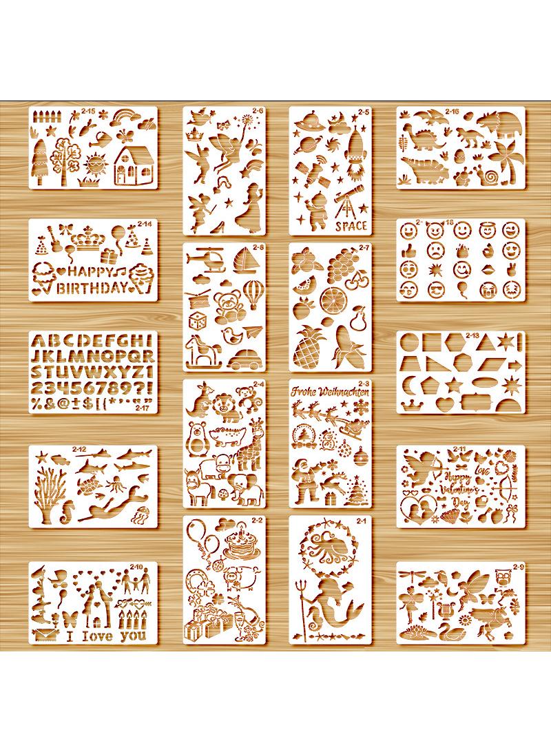 general 18 Pieces Of DIY Painting Graffiti Hollow Template - Image 1