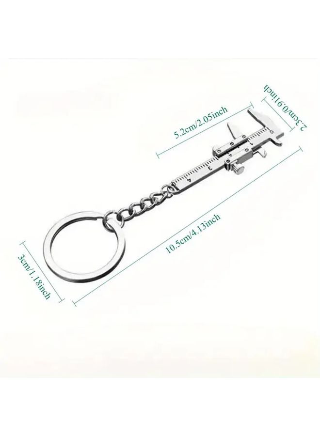 Golden Mini Metal Vernier Caliper Keychain Precision Measuring Tool For Engineers Students - Image 4
