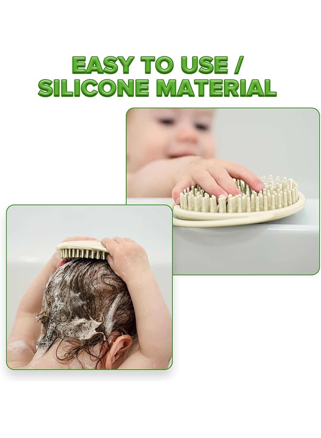 haakaa Silicone Shampoo Brush With Soft Bristles Grey - Image 3