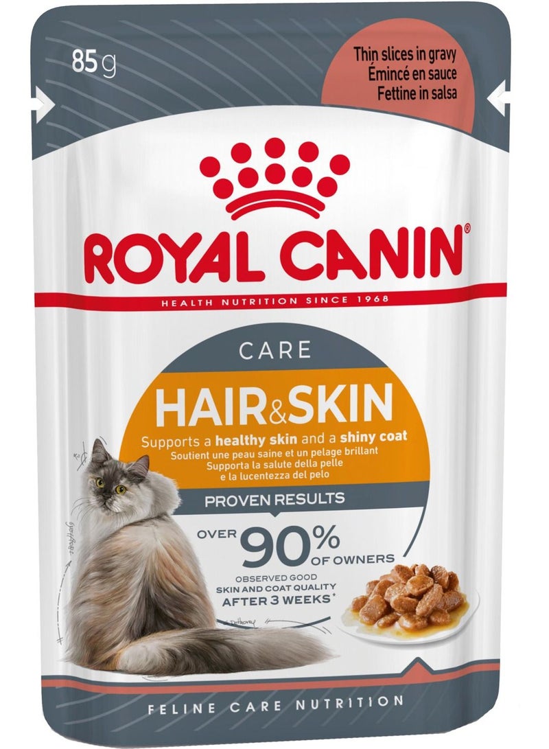 ROYAL CANIN Hair & Skin Care Slices in Gravy Cat Food 12x85g - Image 2