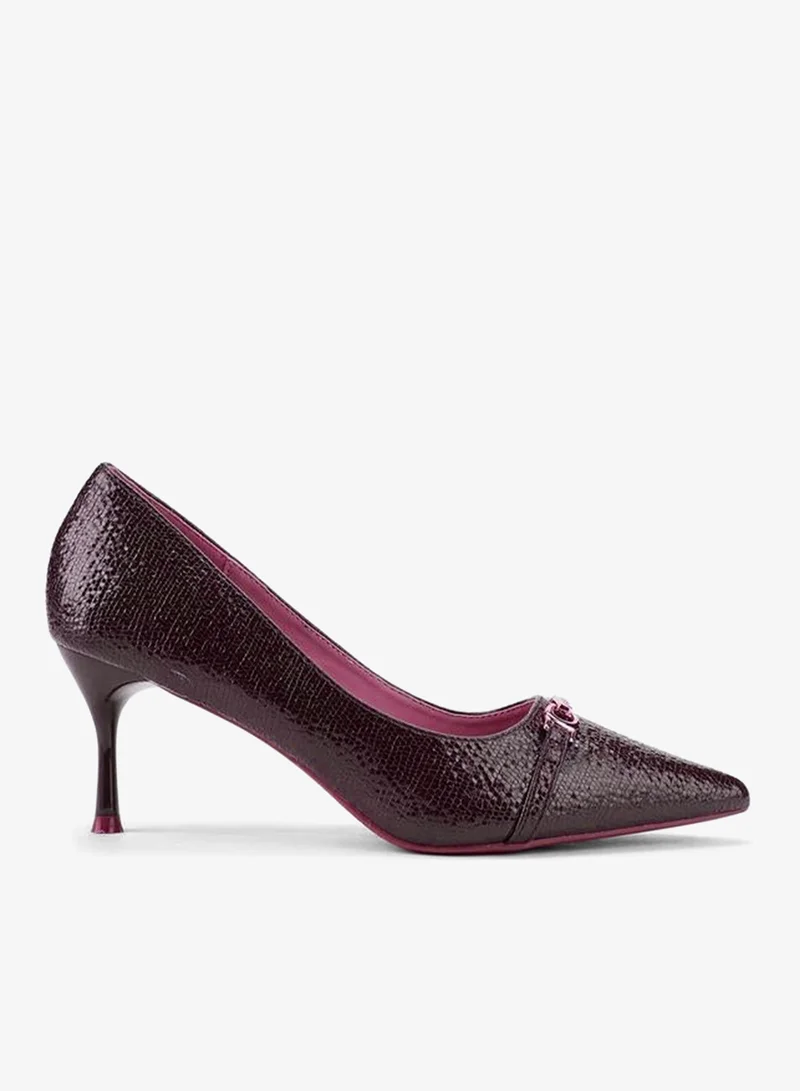 Flora Bella By Shoexpress Flora Bella Textured Slip-On Pumps With Stiletto Heels