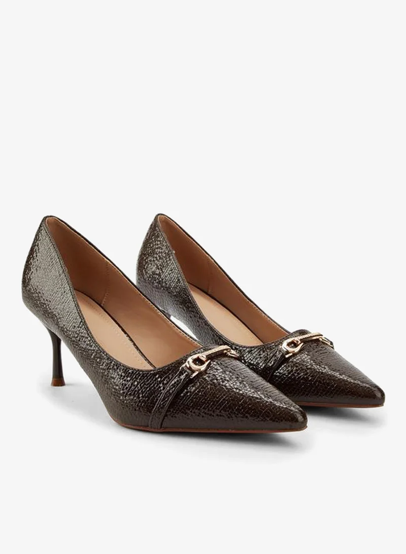 Flora Bella By Shoexpress Flora Bella Textured Slip-On Pumps With Stiletto Heels