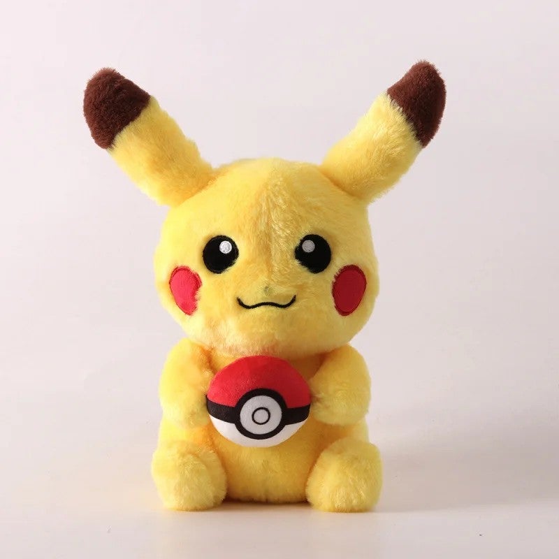 Bluejw 3 Styles 8-Inch Stuffed Anime Pikachu Plush Toy – Soft Pokemon Animal Dolls for Kids, Ideal as Claw Machine Prizes or Gifts - Image 1