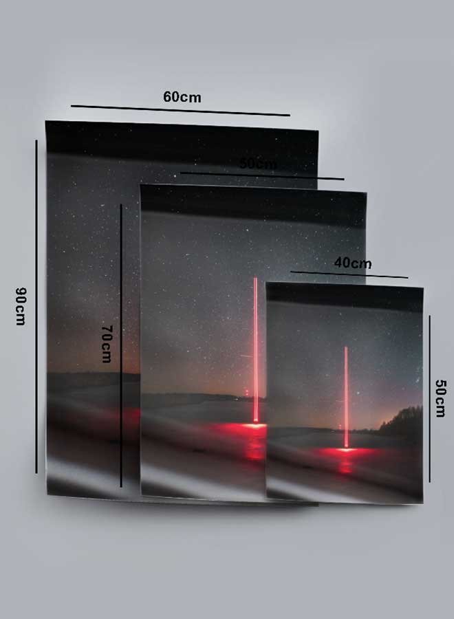 LOWHA Poster Painting Art With Four Separate Pieces Of Double-Sided Stickers Red Neon Light Signal Image For Home Bedroom Living Room And Office Decor  - Image 4