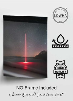 LOWHA Poster Painting Art With Four Separate Pieces Of Double-Sided Stickers Red Neon Light Signal Image For Home Bedroom Living Room And Office Decor  - Image 3