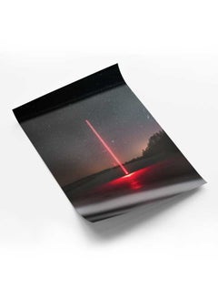 LOWHA Poster Painting Art With Four Separate Pieces Of Double-Sided Stickers Red Neon Light Signal Image For Home Bedroom Living Room And Office Decor  - Image 1