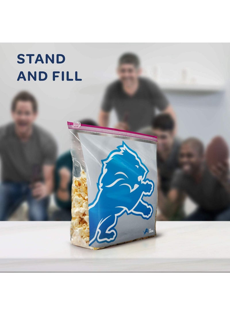 Ziploc Ziploc Slider Storage Gallon Bag Great for Grabandgo Snacking Tailgating or homegating 20 Count NFL Detroit Lions  - Image 3