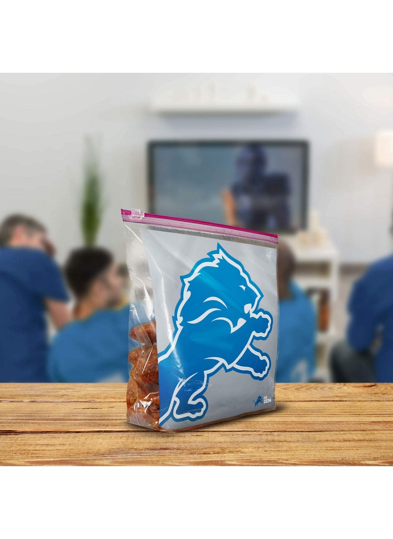 Ziploc Ziploc Slider Storage Gallon Bag Great for Grabandgo Snacking Tailgating or homegating 20 Count NFL Detroit Lions  - Image 2