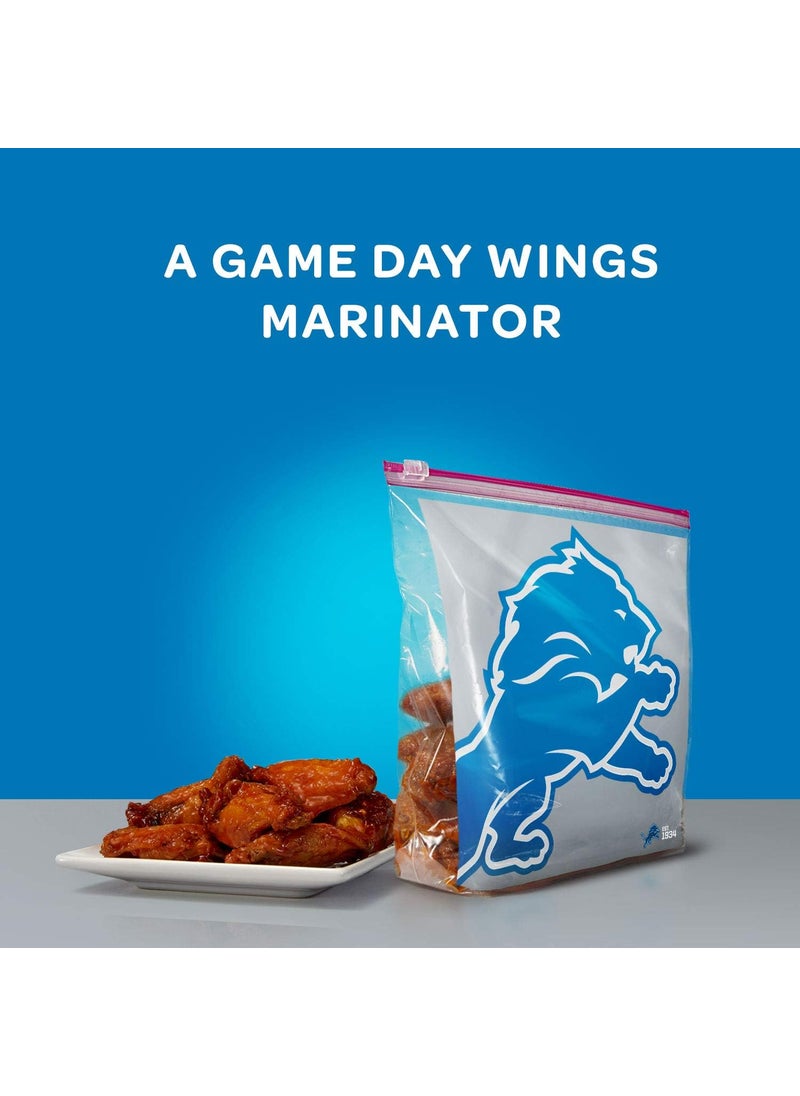 Ziploc Ziploc Slider Storage Gallon Bag Great for Grabandgo Snacking Tailgating or homegating 20 Count NFL Detroit Lions  - Image 4