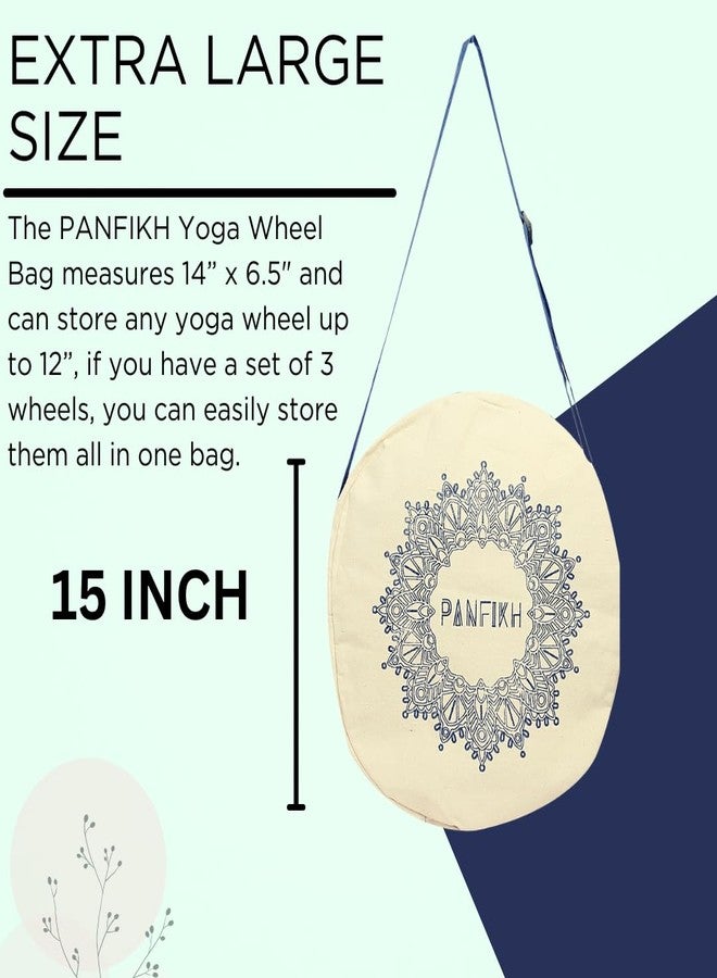 PANFIKH Canvas Yoga Wheel Carrying Case, Accessories Bag Compatible With Wheel And Blocks - Multicolor - Image 5