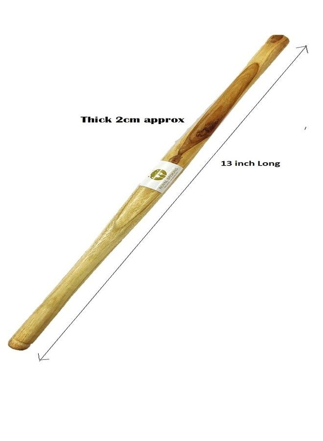 ARMAN SPOONS Wooden Slim Rolling PIN BELAN ROTI CHAPATI Bake Cake Maker Rolling PIN BELAN Handmade from ONE Piece of Wood 14 inch Long (Teak 4) - Image 2