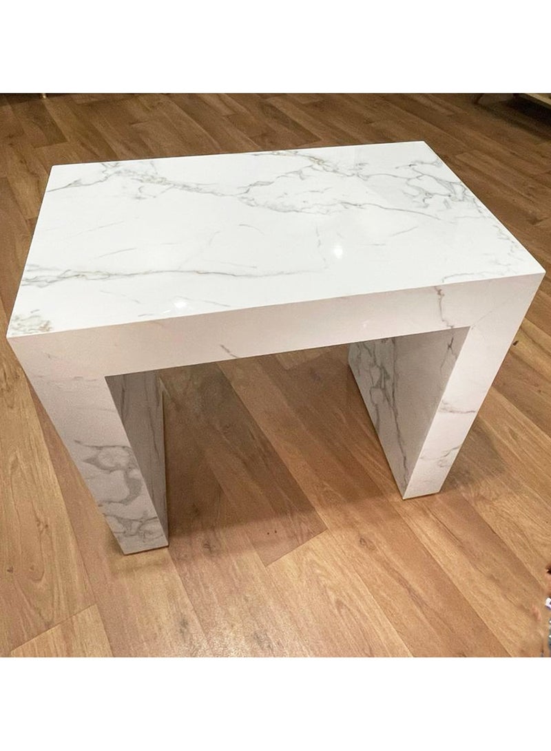 اي-ديكور طاولة استقبال فاخرة بديل الرخام 50x35x60 سم