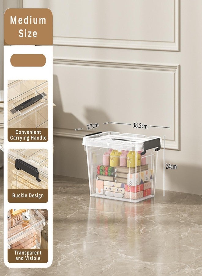 KREPS® Large Plastic Storage Box, Heavy Duty Multipurpose Dustproof Stackable Storage Container with Lid, for Clothes, Toys, Snacks, Books, Home Storage (Pack of 2, Medium - 39 X 27 X 24 CM) - Image 2