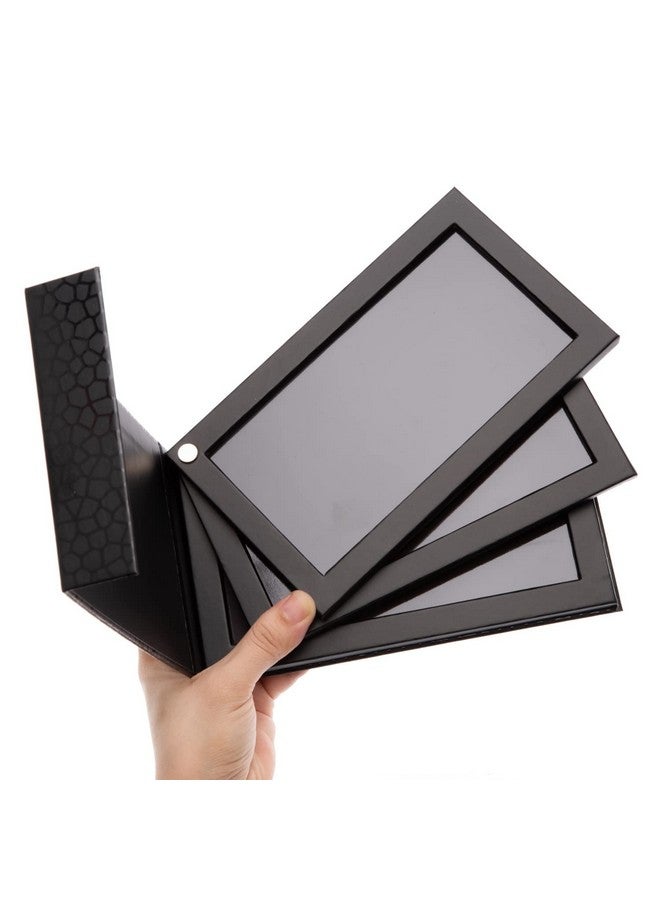 Allwon 3Layer Rotation Magnetic Palette 3 In1 Empty Makeup Palette Storage Box For Eyeshadow Lipstick Blush Powder (Black) - Image 2