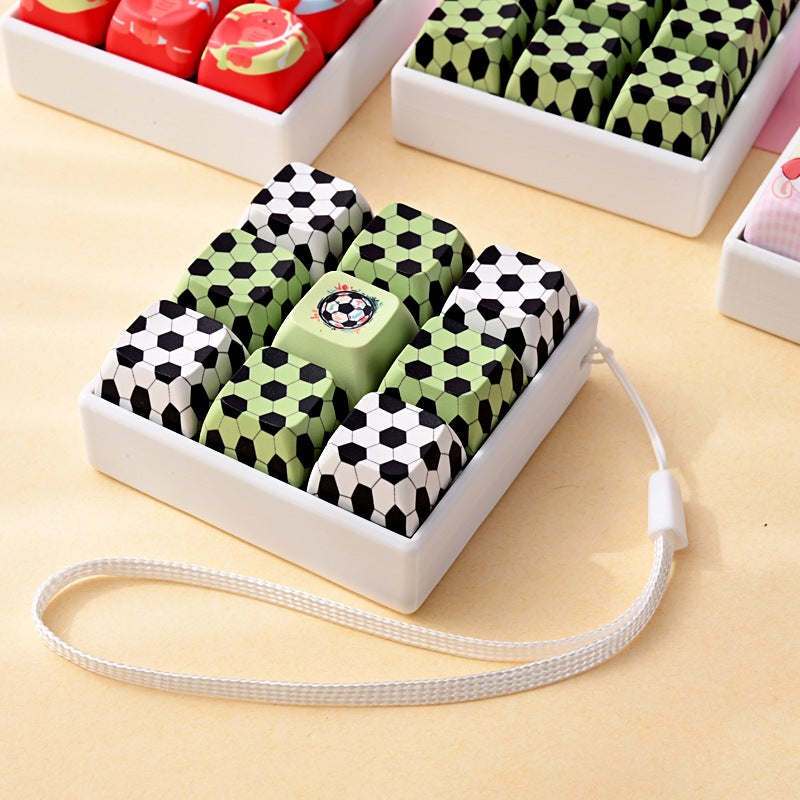 Creative Football Cartoon Stress Relief Squeeze Keychain - Image 3