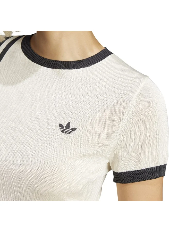 Adidas KNITTED 3S TEE White Originals Women T-SHIRTS
