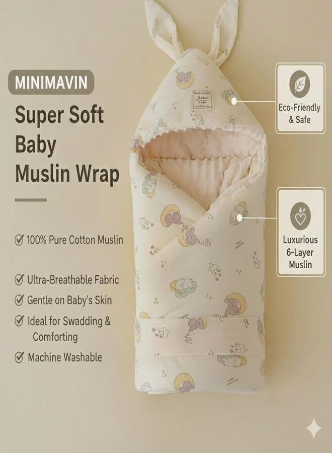 MINI MAVIN Milestone Blanket for Baby | Super Soft Polar Fleece Thin AC Blanket | Newborn Baby Gift Set | Swaddle wrap | Pram Cover | 9 Milestone Cards ((Wrapper_Elephant_Cloud)) - Image 2