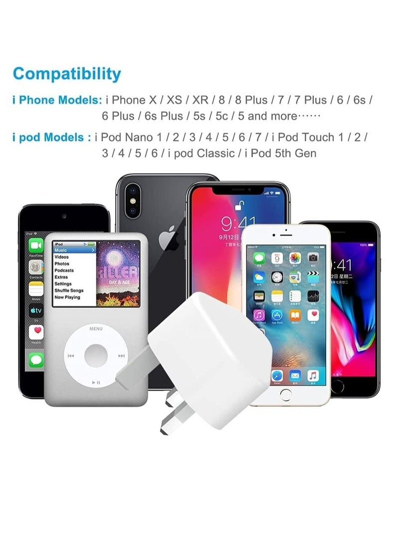 ELTRAZONE - 5V 1A Power Adapter Supply, USB Charger Cable and Plug Compatible for i Phone 5S, 6, 6S, 6 Plus, 6S Plus, 7, 7 Plus, 8, 8 Plus, XS, X, XS Max, 11, XR, i Pod Touch 5G Power Cord - Image 1