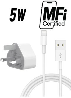 5V 1A Power Adapter Supply, USB Charger Cable and Plug Compatible for i Phone 5S, 6, 6S, 6 Plus, 6S Plus, 7, 7 Plus, 8, 8 Plus, XS, X, XS Max, 11, XR, i Pod Touch 5G Power Cord