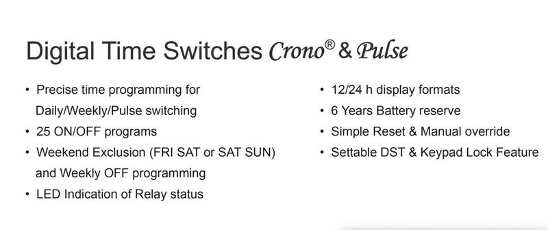 GIC Make ASTRO Time Switch MINI 110240VAC 1Ph 1CO Cat No T2DDT7 - Image 2
