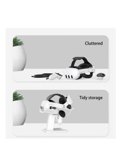 XICEN For Meta Quest 3S/ Quest 3 Headset Charging Dock, VR Display Stand Accessories Compatible with Meta Quest 3 VR Headset and Touch Controllers, Station Holder Base with LED Light, White  - Image 3