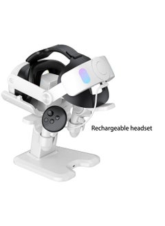 XICEN For Meta Quest 3S/ Quest 3 Headset Charging Dock, VR Display Stand Accessories Compatible with Meta Quest 3 VR Headset and Touch Controllers, Station Holder Base with LED Light, White  - Image 4