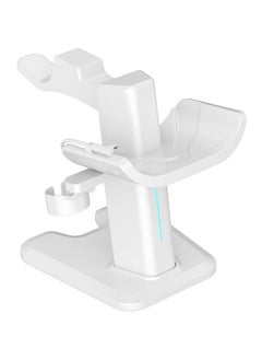 XICEN For Meta Quest 3S/ Quest 3 Headset Charging Dock, VR Display Stand Accessories Compatible with Meta Quest 3 VR Headset and Touch Controllers, Station Holder Base with LED Light, White  - Image 2