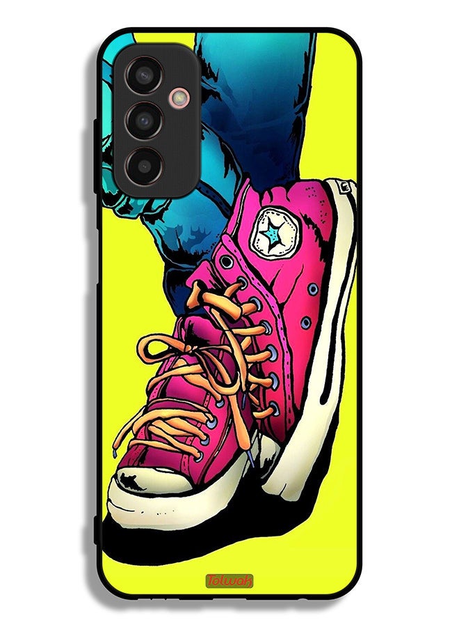 Tolwak Samsung Galaxy M13 Protective Case Cover Canva Shoes Art - Image 2