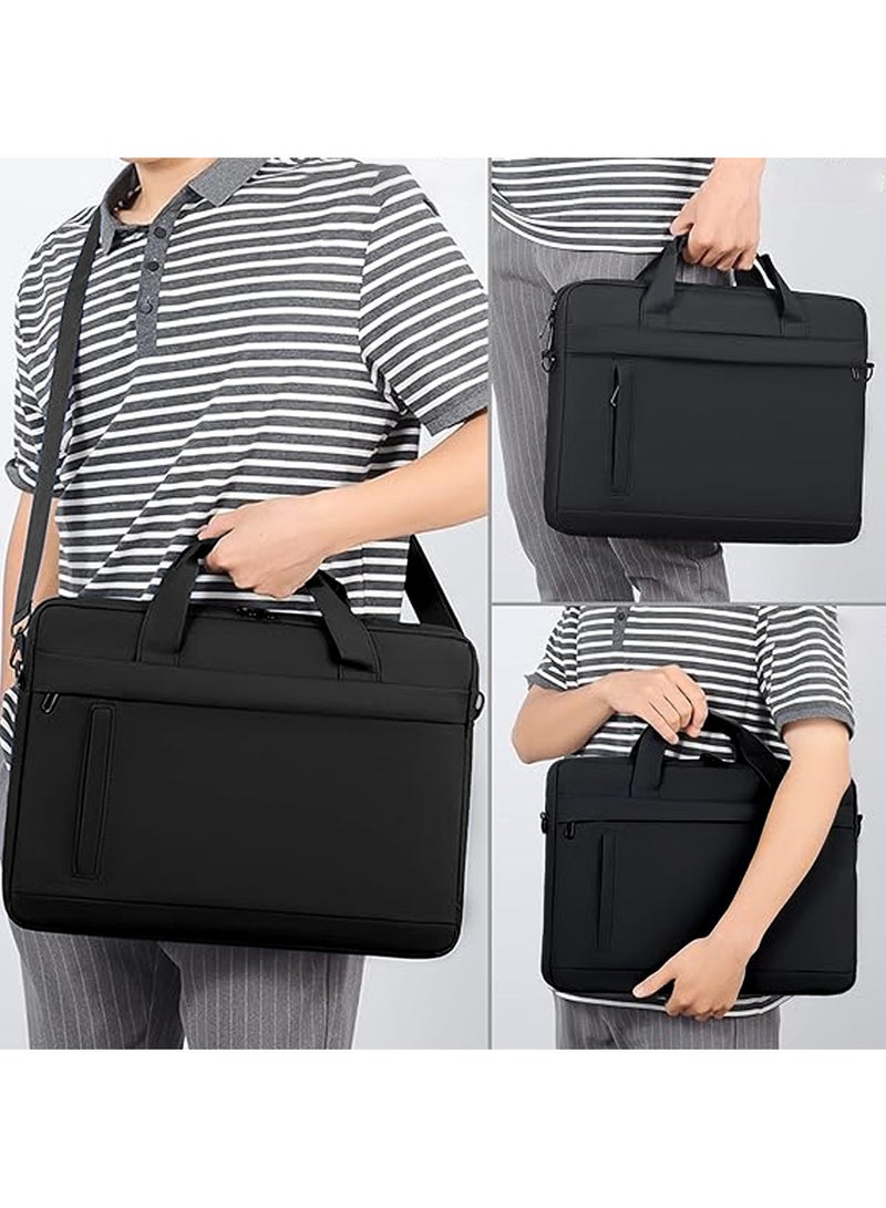 Moovant 15.6 Inch Laptop Bag, Lightweight Computer Bag, Casual Briefcase, Portable Laptop Case, Travel Business Handbag, Waterproof and Wear-resistant Shoulder Messenger Bag, 40x5x30cm, Black - Image 2
